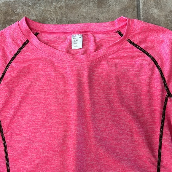 Athletic Heathered Pink Long Sleeve Top Size L - Picture 2 of 4